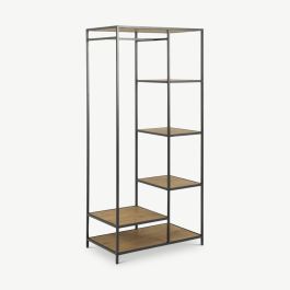 Dover Open Wardrobe, Wild Oak & Black