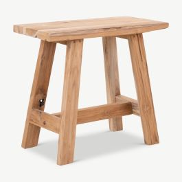 Madera Wooden Stool, Natural Teak