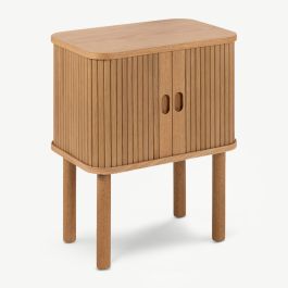 Lazaro Wooden Bedside Table, Natural Oak