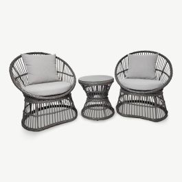 Allegra Rattan Lounge Set, Grey