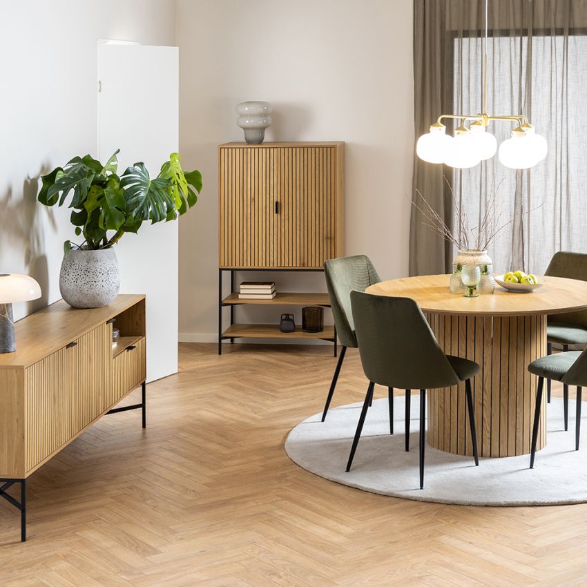 Akio Wooden Cabinet, Natural Oak