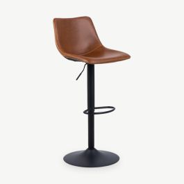 Ridge Adjustable Stool, Cognac PU Leather
