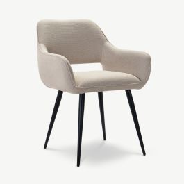 Adele Dining Armchair, Beige Fabric