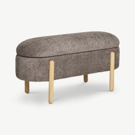 Midas Storage Bench, Taupe Bouclé