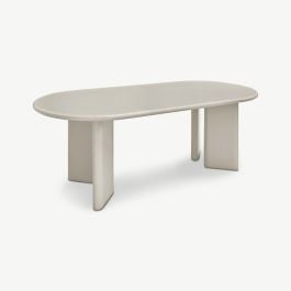 Erion Oval Dining Table, Light Grey - 220 cm