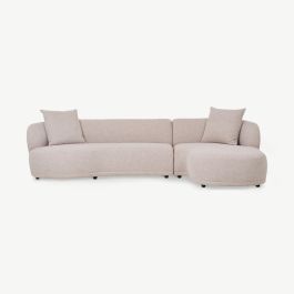 Lana Right Corner Sofa, Beige Fabric