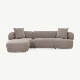 Lana Left Corner Sofa, Speckled Brown Fabric