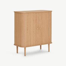 Mila Tall Sideboard, Natural Pine Wood