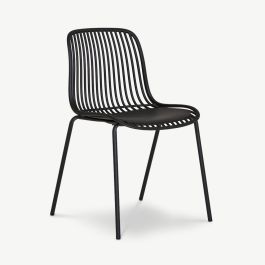 Brady Outdoor Dining Chair, Black, Set of 4