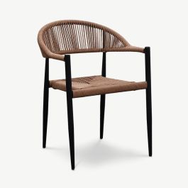 Sandy Outdoor Chair, Natural Rattan & Black Metal