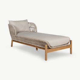 Paloma Outdoor Sun Lounger, Acacia Wood & Rope