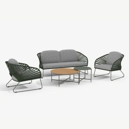 Lorella Outdoor Lounge Set, Green & Grey
