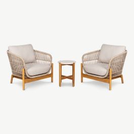 Paloma Outdoor Set, Acacia Wood & Rope
