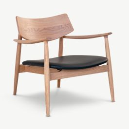 Bennet Wooden Lounge Chair, Natural Oak
