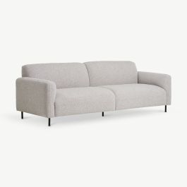 Sofia 3 Seater Sofa, Light Grey Bouclé