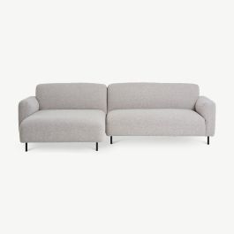 Sofia Left Corner Sofa, Light Grey Bouclé