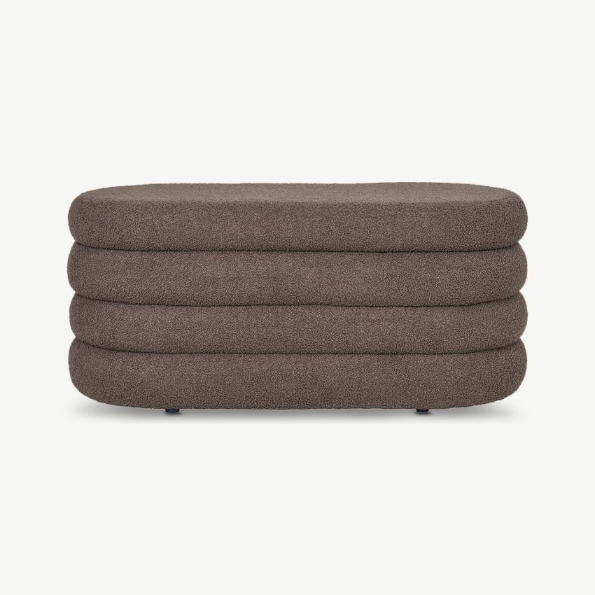 Oliver Storage Bench, Mocha Brown Bouclé