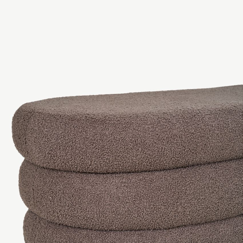 Oliver Storage Bench, Mocha Brown Bouclé
