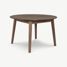 Angus Extendable Round Dining Table, Smoked Oak - Ø158 cm