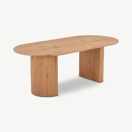 Duarte Oval Dining Table, Natural Wood - 210 cm