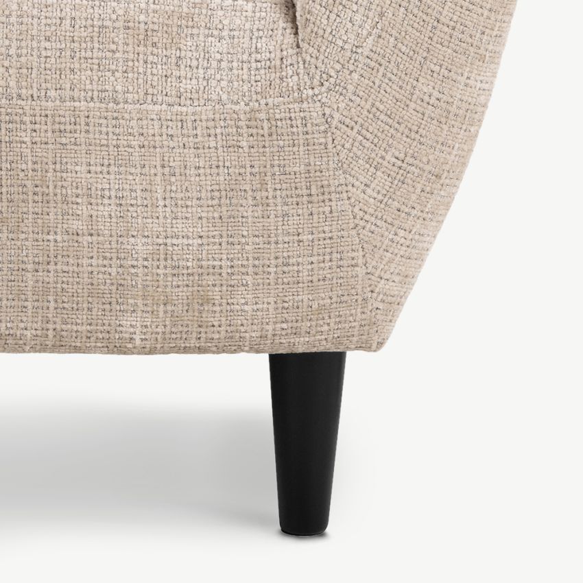 Aria Quilted Armchair, Cream Textured Fabric