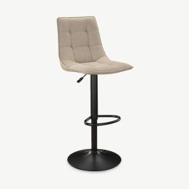 England Adjustable Bar Stool, Beige Fabric