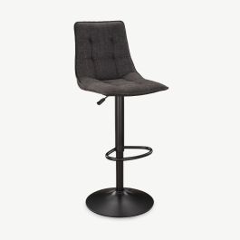 England Adjustable Bar Stool, Dark Grey Fabric