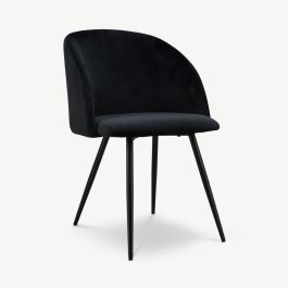 Vesper Dining Chair, Black Velvet