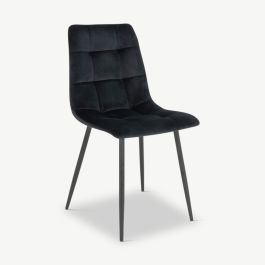 England Dining Chair, Black Velvet
