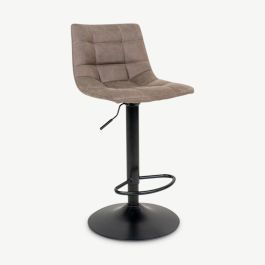 England Adjustable Stool, Light Brown Microfiber