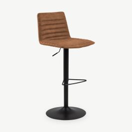 Kai Adjustable Stool, Brown Fabric