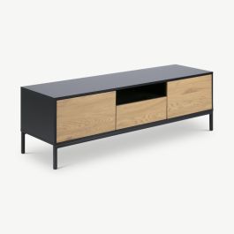 Dover TV Stand, Wild Oak & Black