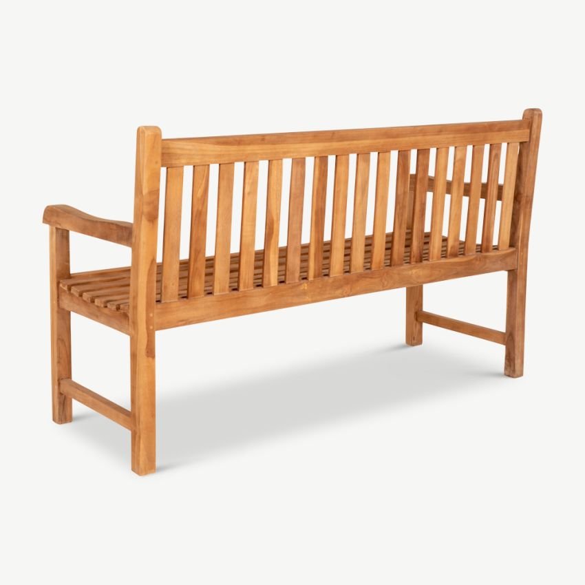 Boca Wooden Garden Bench, Natural Teak