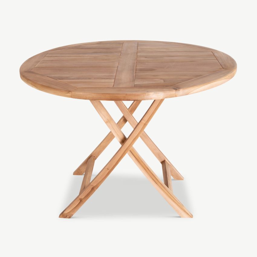 Oranda Round Garden Table, Natural Teak