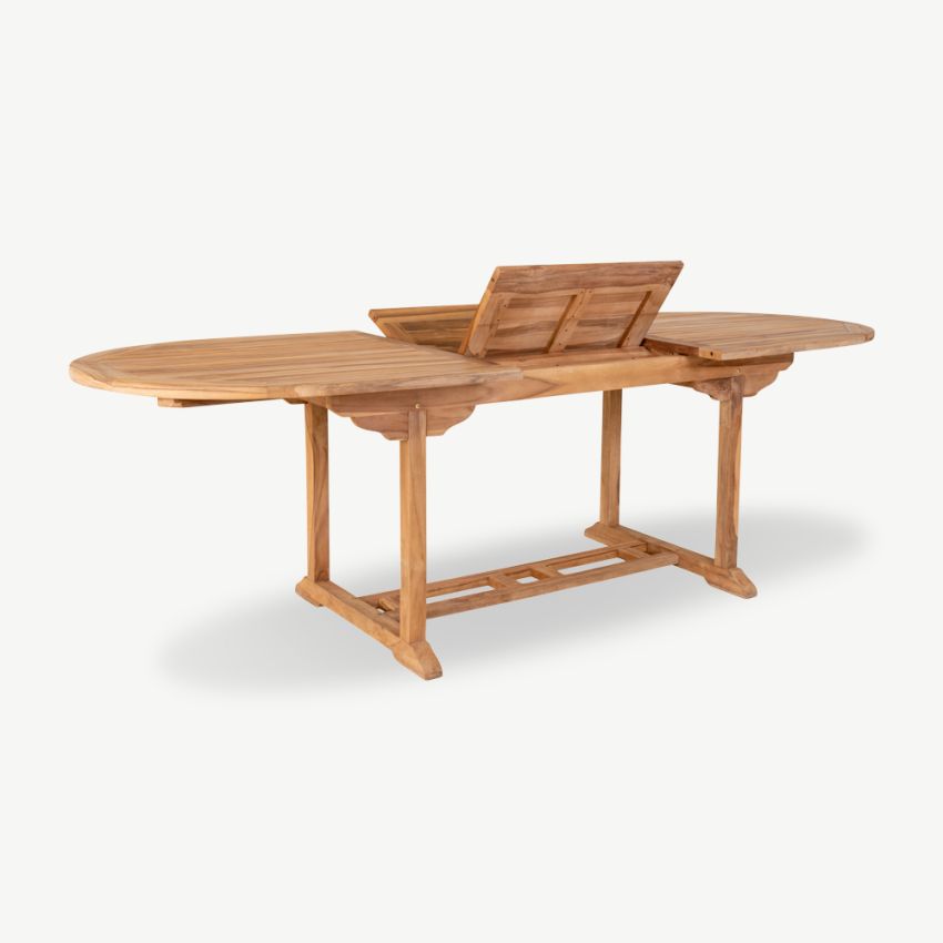 Shira Extendable Garden Table, Natural Teak