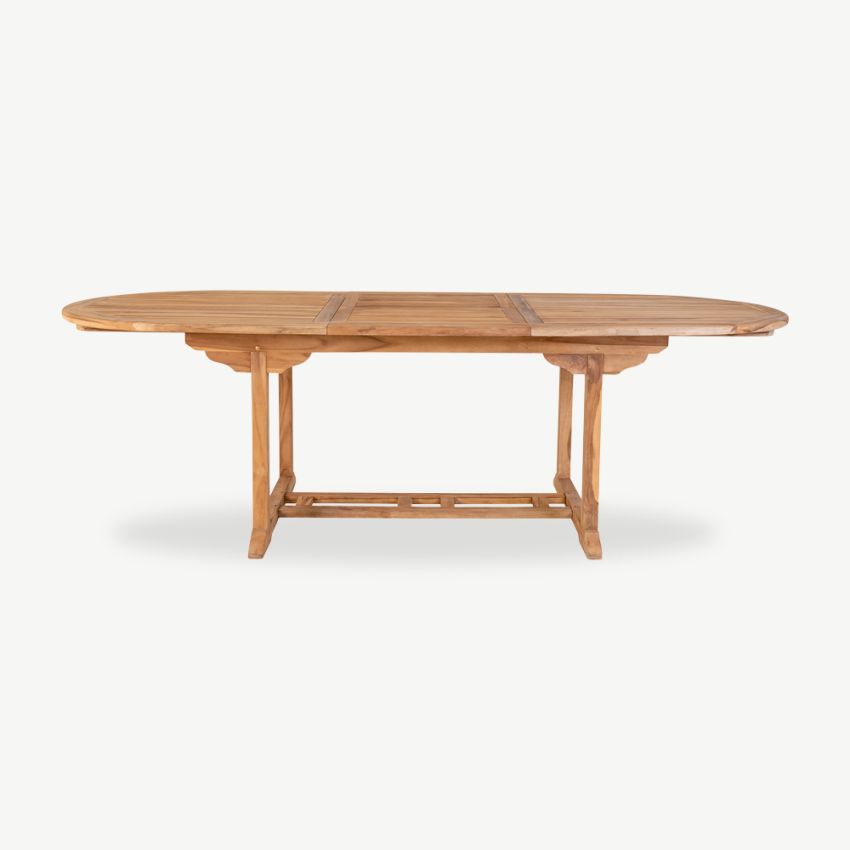 Shira Extendable Garden Table, Natural Teak