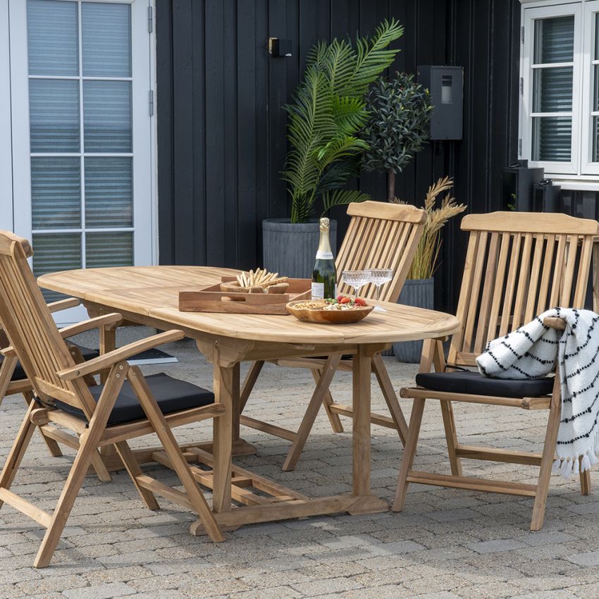 Shira Extendable Garden Table, Natural Teak