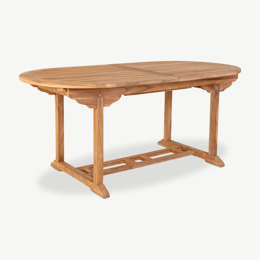 Shira Extendable Garden Table, Natural Teak