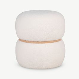 Noah Pouffe, White Bouclé