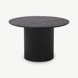 Duarte Round Dining Table, Dark Brown Wood - Ø120 cm