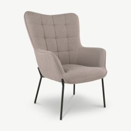 Dublin Lounge Chair, Stone Grey Fabric