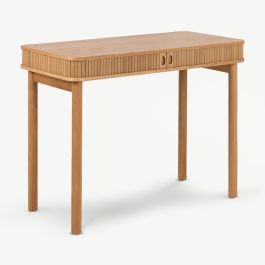 Lazaro Wooden Office Desk, Natural Oak
