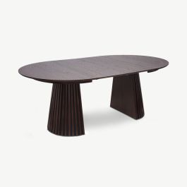 Medora Extendable Oval Dining Table, Black Oak Wood - 120 cm