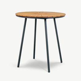 Beckett Round Bistro Table, Natural Wood & Black