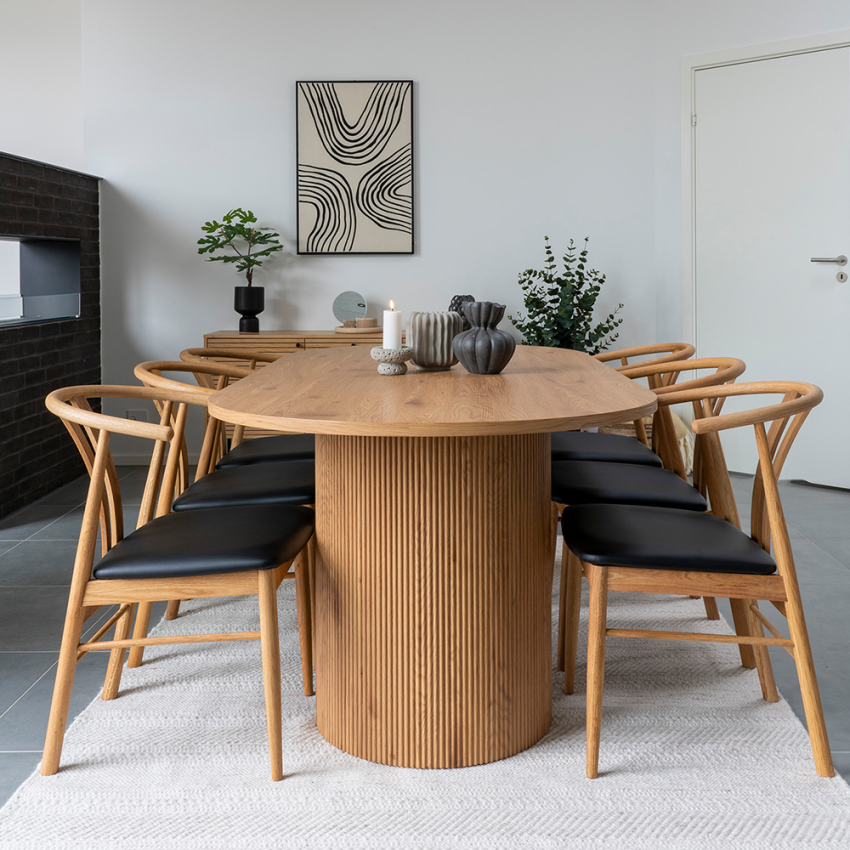 Rea Wooden Dining Chair, Natural & Black