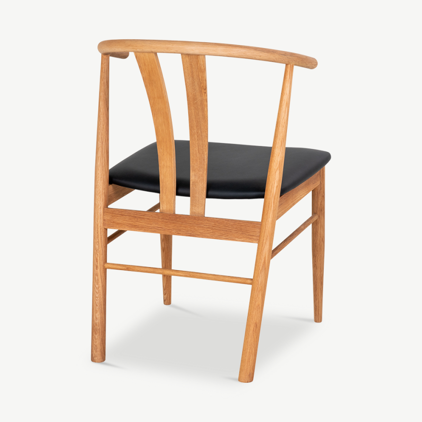 Rea Wooden Dining Chair, Natural & Black