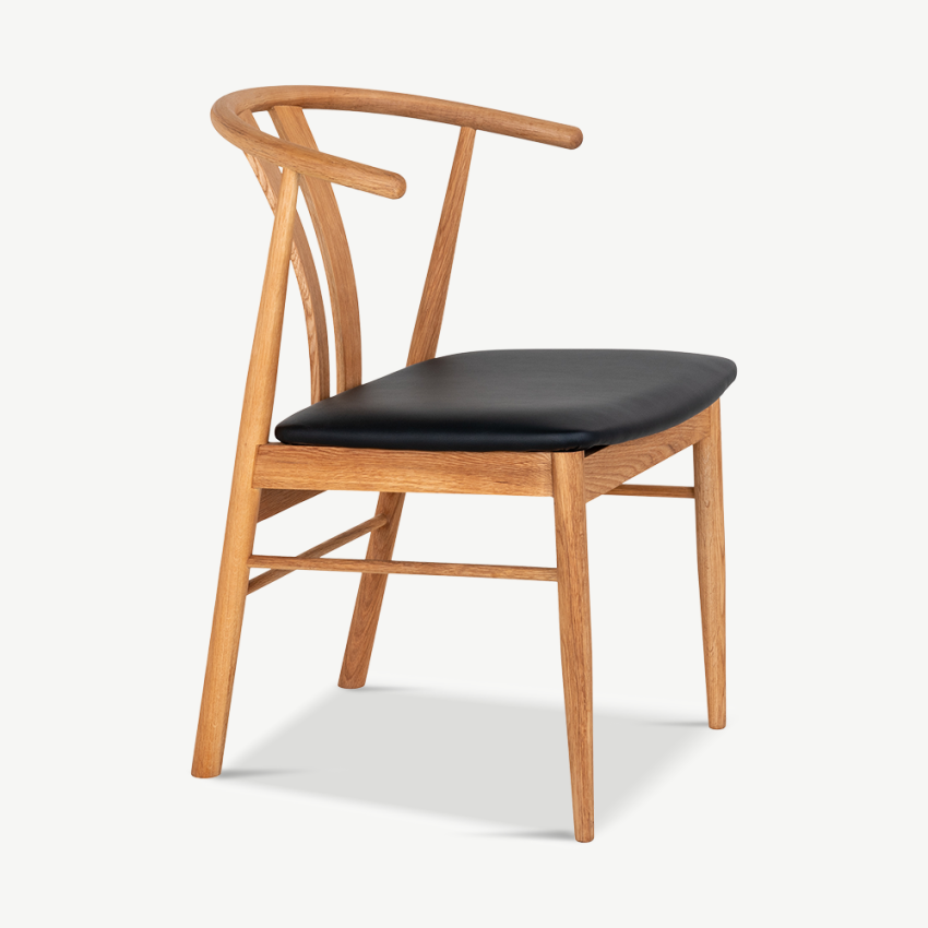 Rea Wooden Dining Chair, Natural & Black