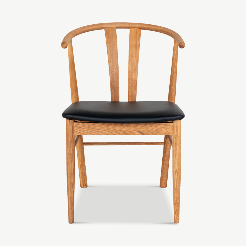 Rea Wooden Dining Chair, Natural & Black