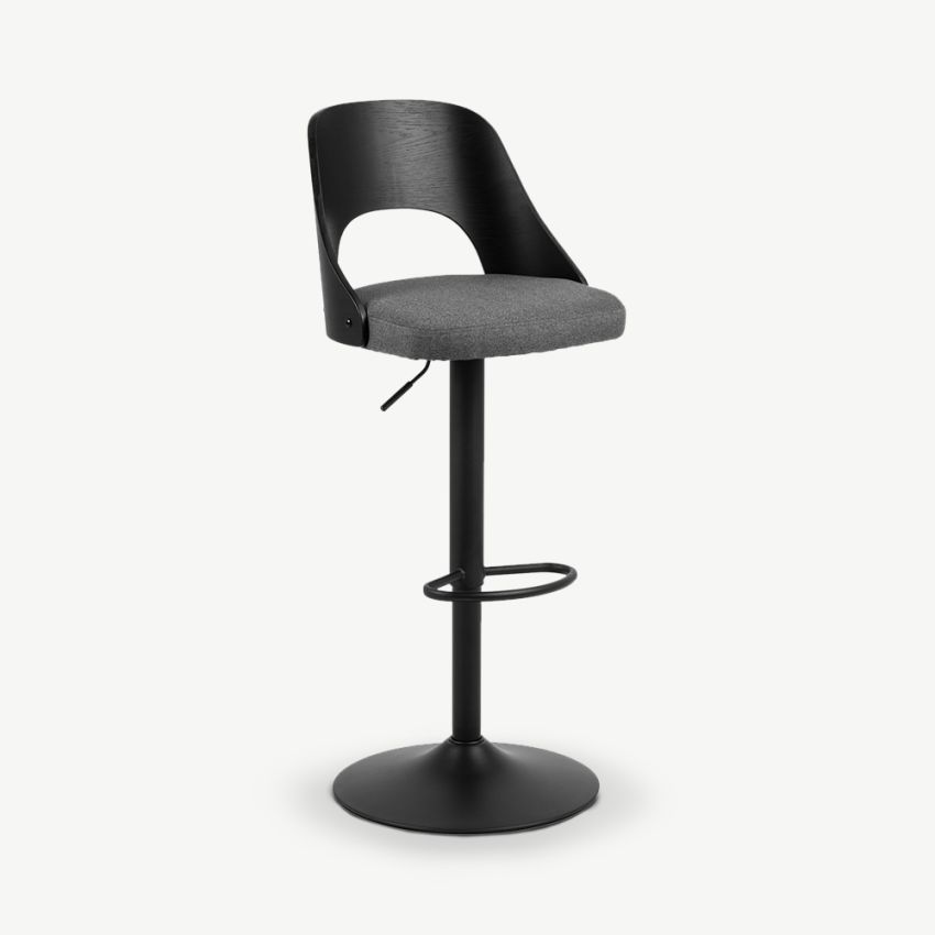Neveah Adjustable Stool, Dark Grey Fabric