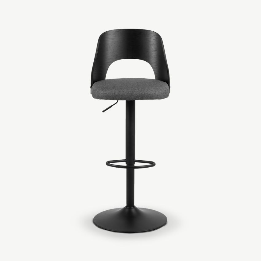 Neveah Adjustable Stool, Dark Grey Fabric